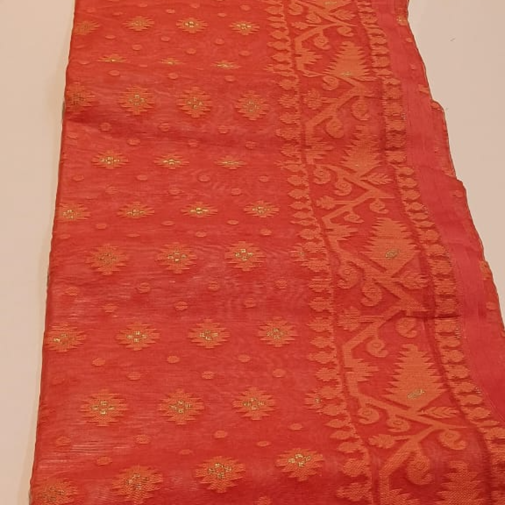 Dkaki jamdani saree